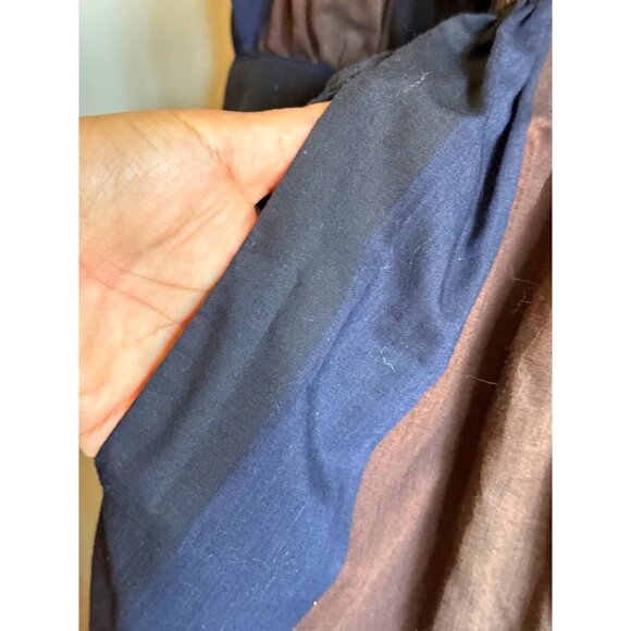 Vintage Striped Midi Dress With Button Closure & Puffed Sleeves - Picture 5 of 14